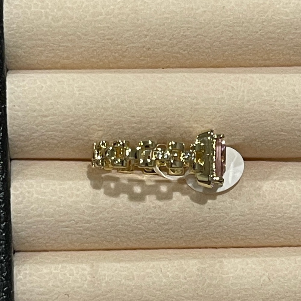 Elegant 14k Gold Plated and Pink Stone Ring - Picture 3 of 4